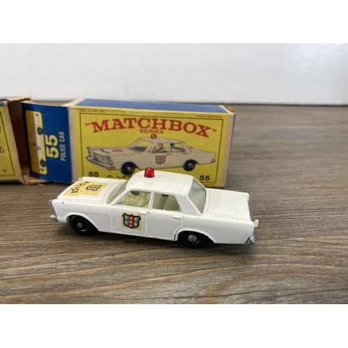 382 - Five boxed mid 20th century Lesney Matchbox Series diecast model vehicles, Vauxhall Victor Estate Ca... 