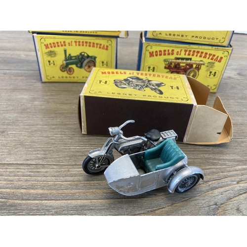 383 - Five boxed mid 20th century Lesney Models of Yesteryear diecast model vehicles, Alchin Traction Engi... 