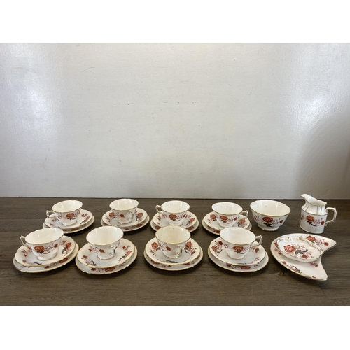 278 - Twenty eight pieces of Royal Crown Derby Bali bone china to include eight trios, milk jug, sugar bow... 