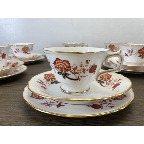 278 - Twenty eight pieces of Royal Crown Derby Bali bone china to include eight trios, milk jug, sugar bow... 