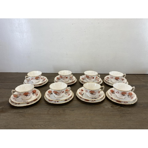 278 - Twenty eight pieces of Royal Crown Derby Bali bone china to include eight trios, milk jug, sugar bow... 