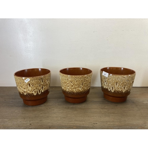 280 - Five mid 20th century West German style pottery planters