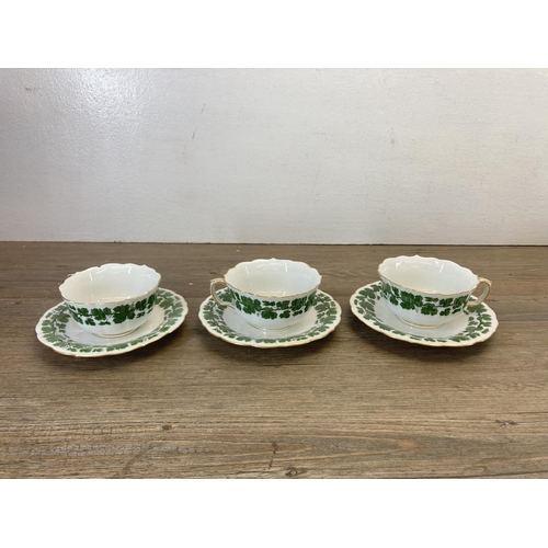 281 - A collection of Meissen Green Vine pattern dinnerware