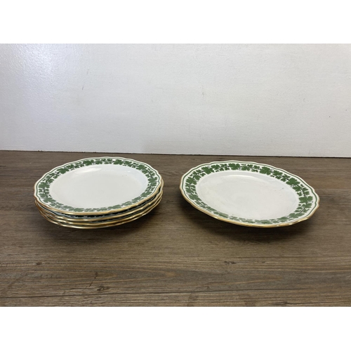 281 - A collection of Meissen Green Vine pattern dinnerware