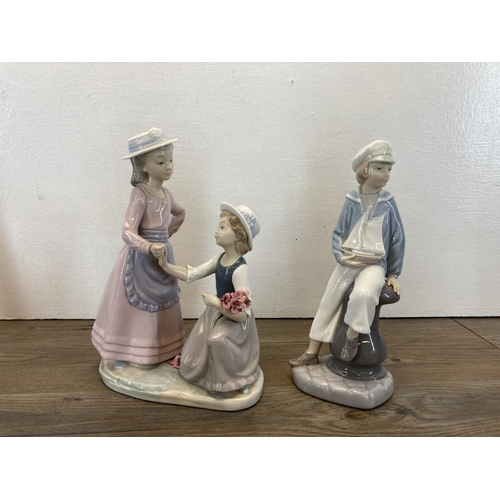 298 - Twelve ceramics figurines, six Royal Doulton and six Lladro