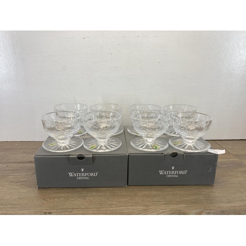 305 - Two boxed sets of four Waterford Crystal Colleen grapefruit bowls - approx. 10cm diameter