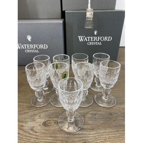 313 - A collection of Waterford Crystal glassware to include eight Colleen sherry glasses etc.