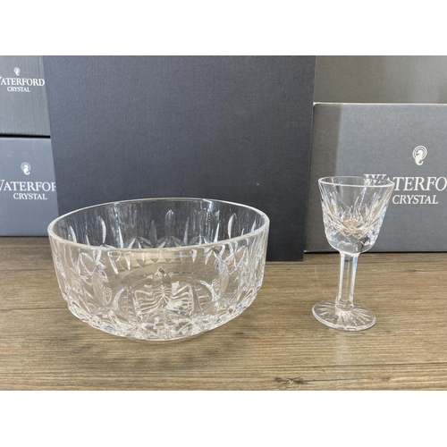 313 - A collection of Waterford Crystal glassware to include eight Colleen sherry glasses etc.