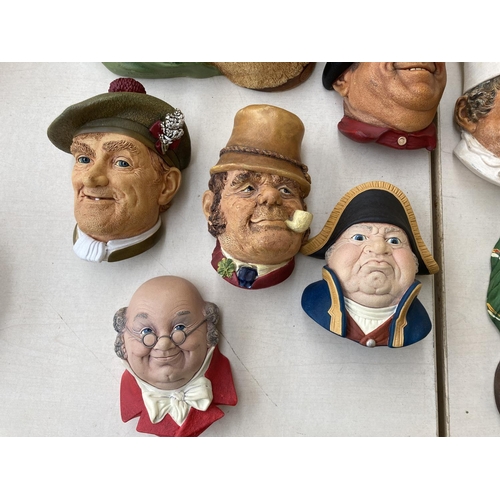 317A - Twenty three Bossons and Naturecraft hand painted chalkware wall masks to include Deccan Hunters, Jo... 