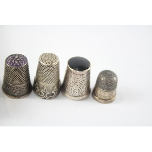 2311 - Five 0.900x .925 and .950 silver thimbles - approx. 23g