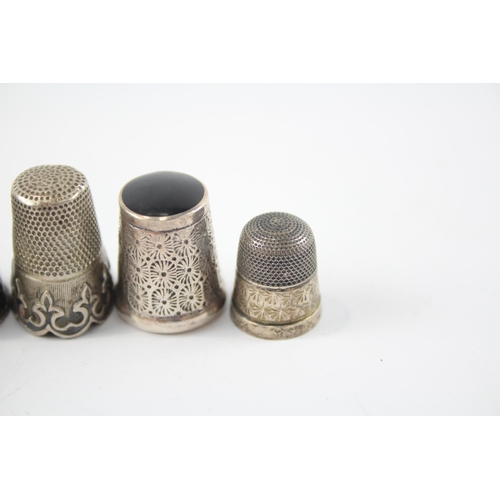 2311 - Five 0.900x .925 and .950 silver thimbles - approx. 23g