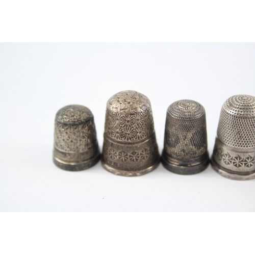 2325 - Six hallmarked sterling silver thimbles to include Charles Horner etc. - approx. gross weight 28g