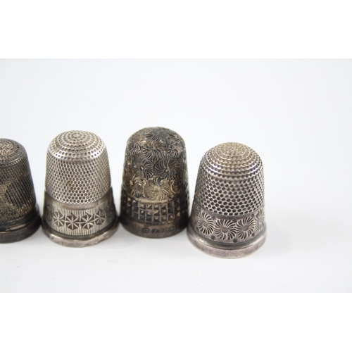 2325 - Six hallmarked sterling silver thimbles to include Charles Horner etc. - approx. gross weight 28g