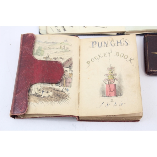 520 - A collection of antique and later books to include Punch's Pocket Book 1845 etc.