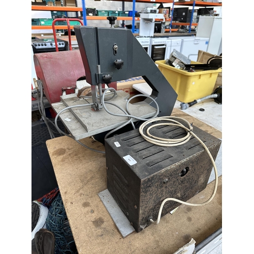 853 - Two 240v items, one scroll saw and one Heayberd battery charger