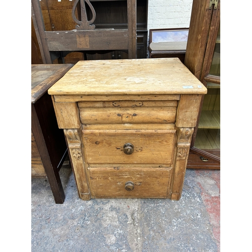 24 - A Victorian pine chest of drawers - approx. 71cm high x 64cm wide x 55cm deep