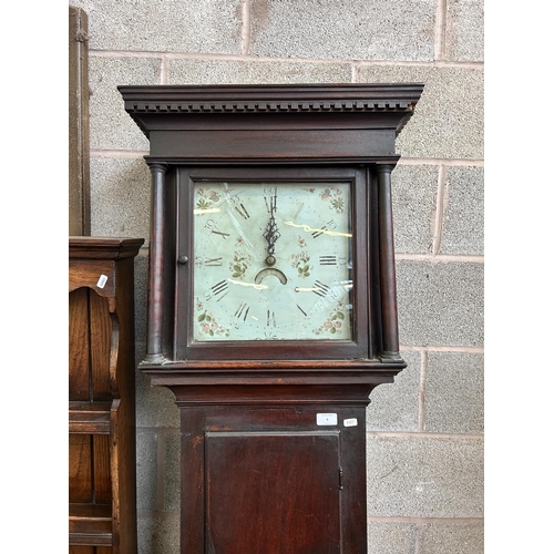 6 - A George III James Webb of Froome mahogany cased grandfather clock with hand painted enamel face - a... 