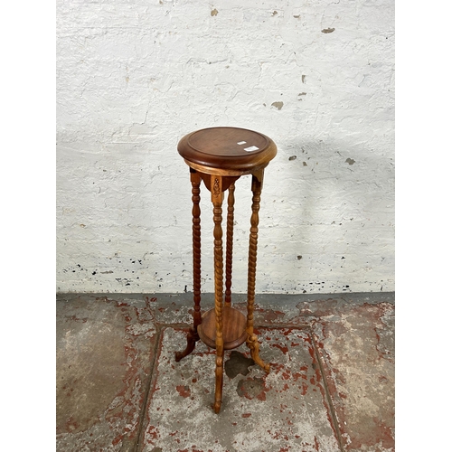 60B - A 19th century style mahogany barley twist jardinière stand - approx. 103cm high x 28 diameter