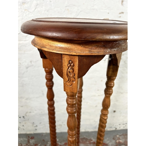 60B - A 19th century style mahogany barley twist jardinière stand - approx. 103cm high x 28 diameter