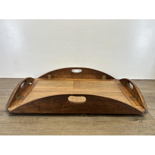 614 - A 19th century style hardwood butler's tray - approx. 71cm long x 46cm wide