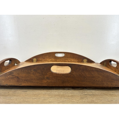 614 - A 19th century style hardwood butler's tray - approx. 71cm long x 46cm wide