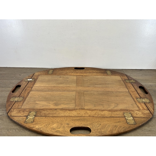 614 - A 19th century style hardwood butler's tray - approx. 71cm long x 46cm wide