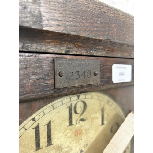 616 - A 19th/early 20th century National Time Recorder Co. Ltd. wall mounted clocking-in clock - approx. 9... 