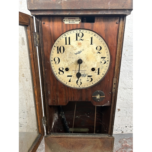 616 - A 19th/early 20th century National Time Recorder Co. Ltd. wall mounted clocking-in clock - approx. 9... 