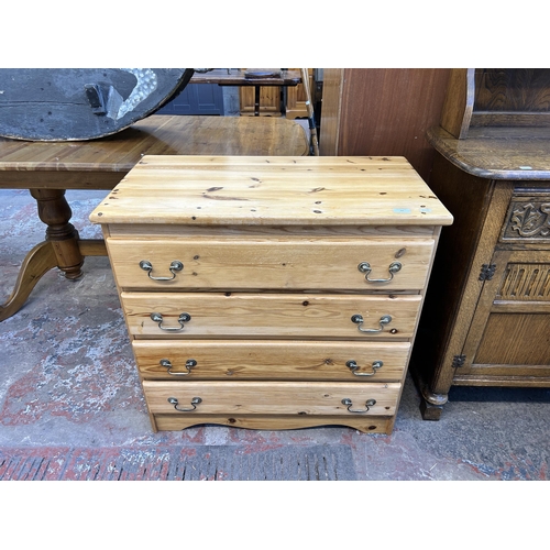 64 - A pine chest of drawers - approx. 82cm high x 84cm wide x 45cm deep