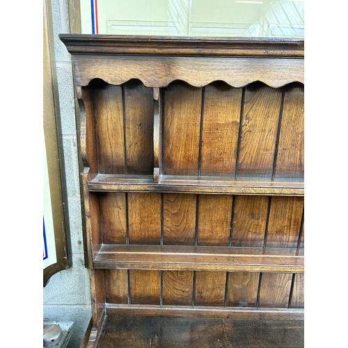 7 - A Titchmarsh & Goodwin style carved oak Welsh dresser - approx. 166cm high x 107cm wide x 33cm deep