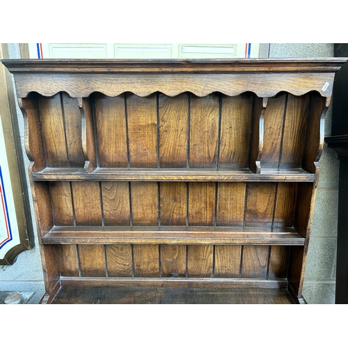 7 - A Titchmarsh & Goodwin style carved oak Welsh dresser - approx. 166cm high x 107cm wide x 33cm deep