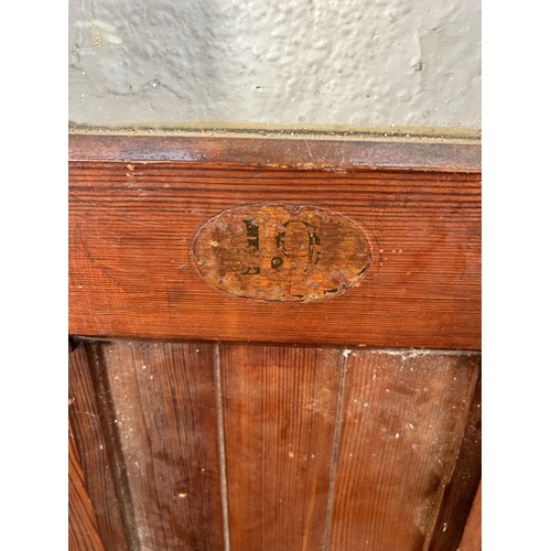 8 - A pair of Victorian pitch pine glazed doors - approx. 178cm high x 38cm wide