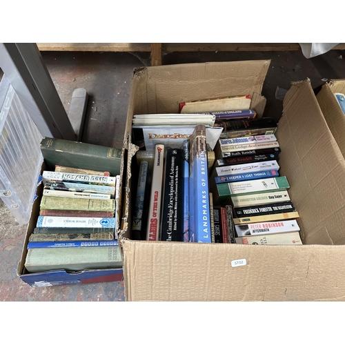 906 - Three boxes containing antique and later books