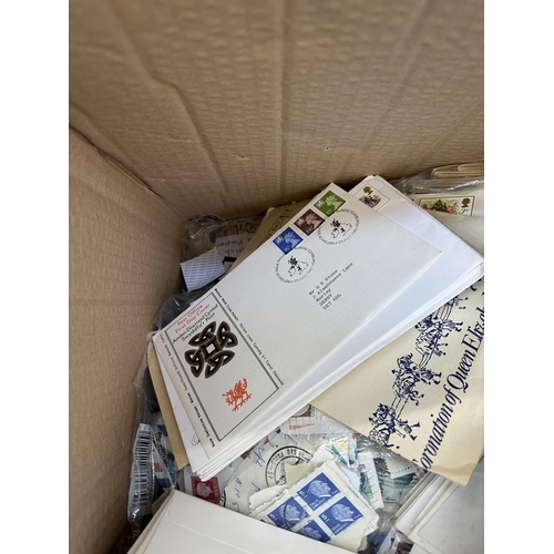 920B - A box containing a large collection of stamps and First Day covers