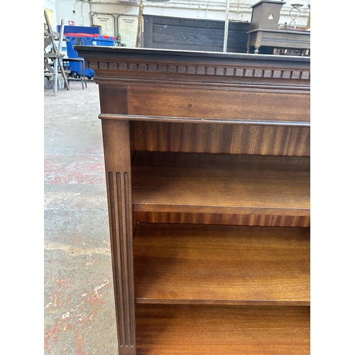 157 - A Georgian style mahogany three tier bookcase - approx. 96cm high x 93cm wide x 39cm deep