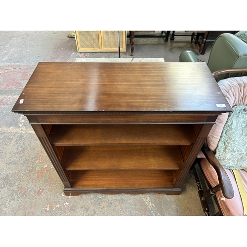 157 - A Georgian style mahogany three tier bookcase - approx. 96cm high x 93cm wide x 39cm deep