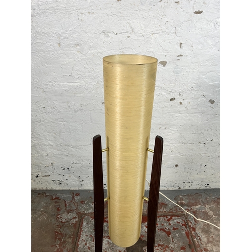 162 - A mid 20th century teak and fiberglass rocket floor lamp - approx. 112cm high