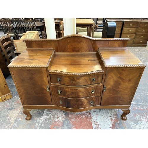 172 - A Georgian style mahogany sideboard on ball and claw supports - approx. 115cm high x 151cm wide x 51... 