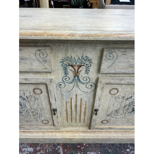 175 - A modern hand painted buffet sideboard made in the Philippines - approx. 101cm high x 165cm wide x 5... 