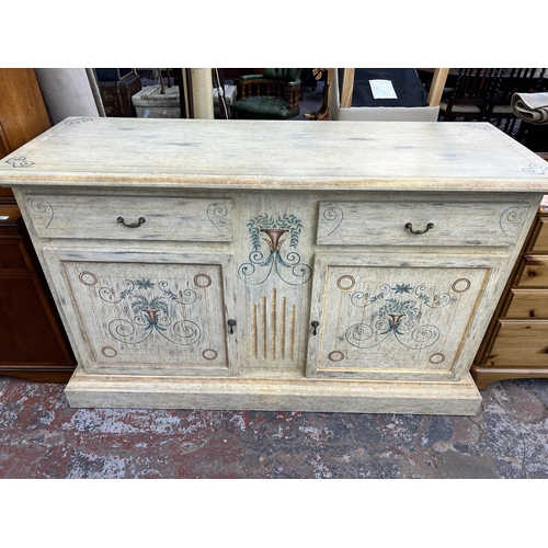 175 - A modern hand painted buffet sideboard made in the Philippines - approx. 101cm high x 165cm wide x 5... 