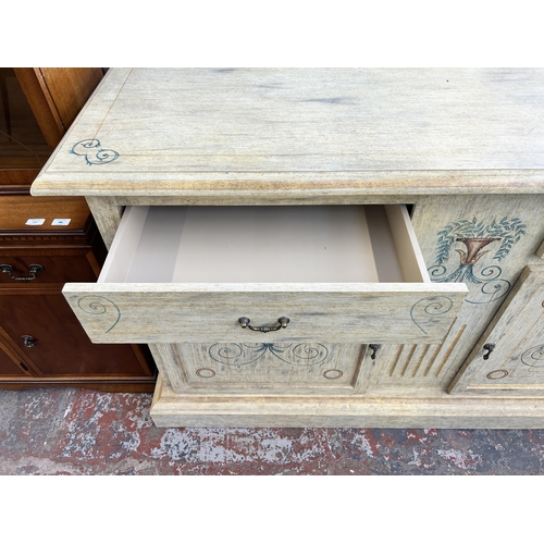 175 - A modern hand painted buffet sideboard made in the Philippines - approx. 101cm high x 165cm wide x 5... 