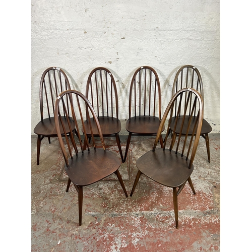 183 - Six Ercol dark elm and beech Quaker dining chairs