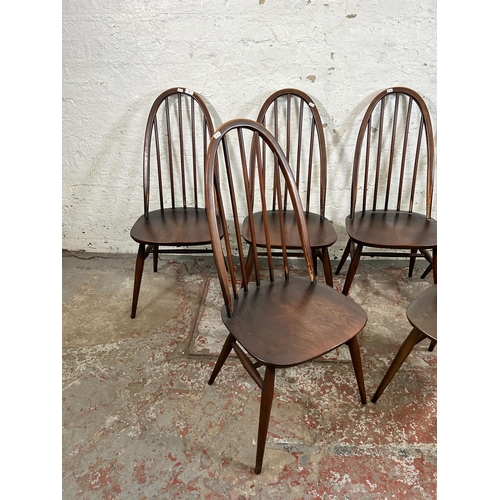 183 - Six Ercol dark elm and beech Quaker dining chairs