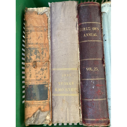 487 - A collection of antique and later books to include The Welcome Vol 14, The Concise Home Doctor, Girl... 