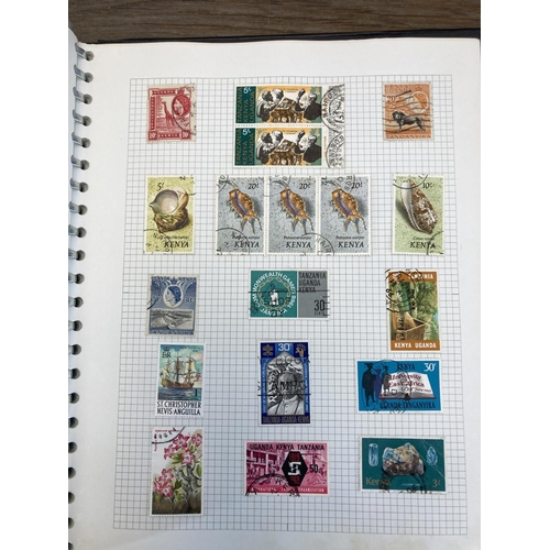 488 - A stamp album containing a collection of worldwide stamps