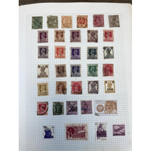 488 - A stamp album containing a collection of worldwide stamps