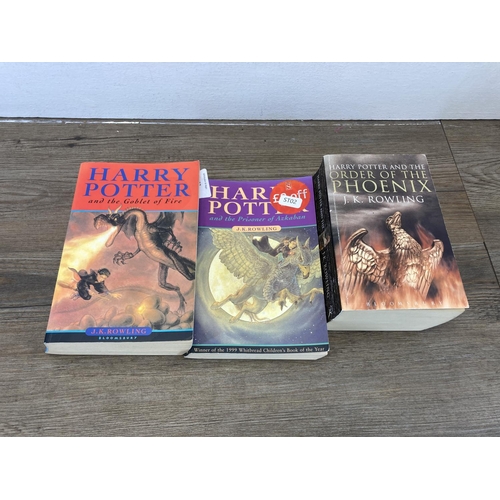 492 - Six Harry Potter books, The Deathly Hallows hardback, The Half-Blood Prince hardback, The Order of t... 