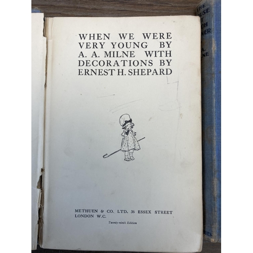 502 - Four A.A Milne books, The House At Pooh Corner 1937, Now We Are Six 1937, When We Were Very Young 19... 