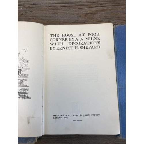 502 - Four A.A Milne books, The House At Pooh Corner 1937, Now We Are Six 1937, When We Were Very Young 19... 