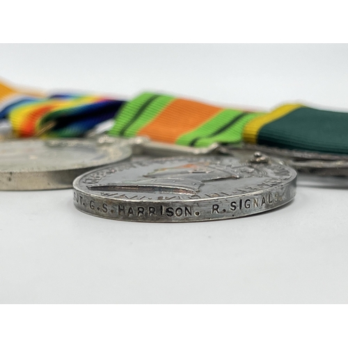 2358 - A British medal group comprising WWI war medal presented to 306227 Pte. G. Harrison Lan. Fus., WWI V... 